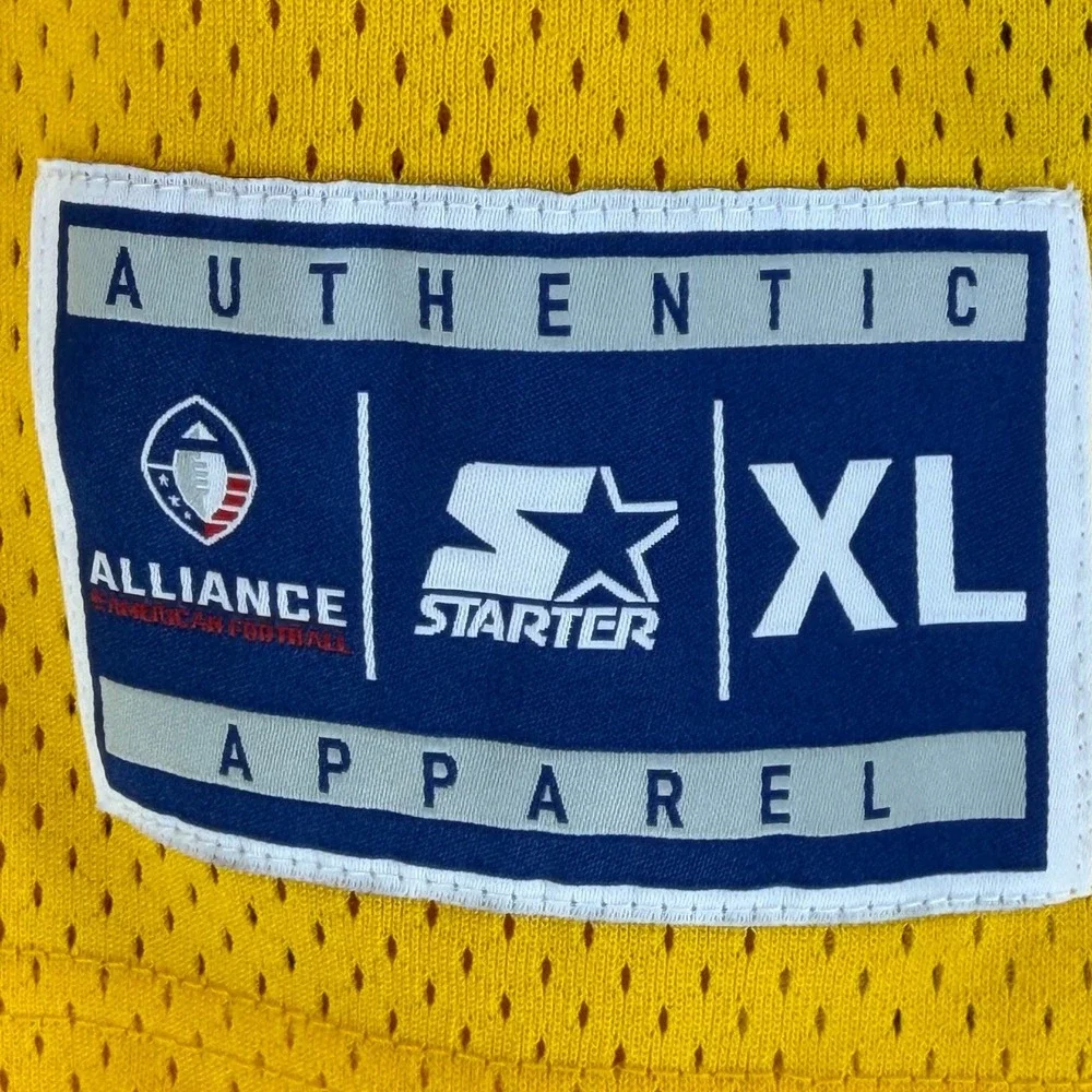 Youth Boys Alliance of American‎ Football Starter Jersey Yellow Green XL